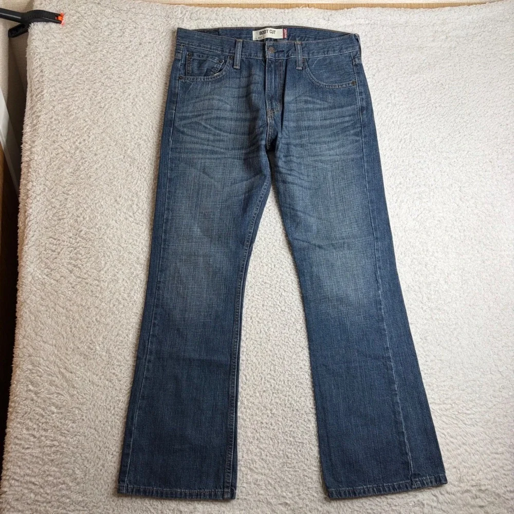 Levis 527 Y2K Slim Bootcut Jeans Mens 33x30(34x31) Denim Blue FADE whiskers